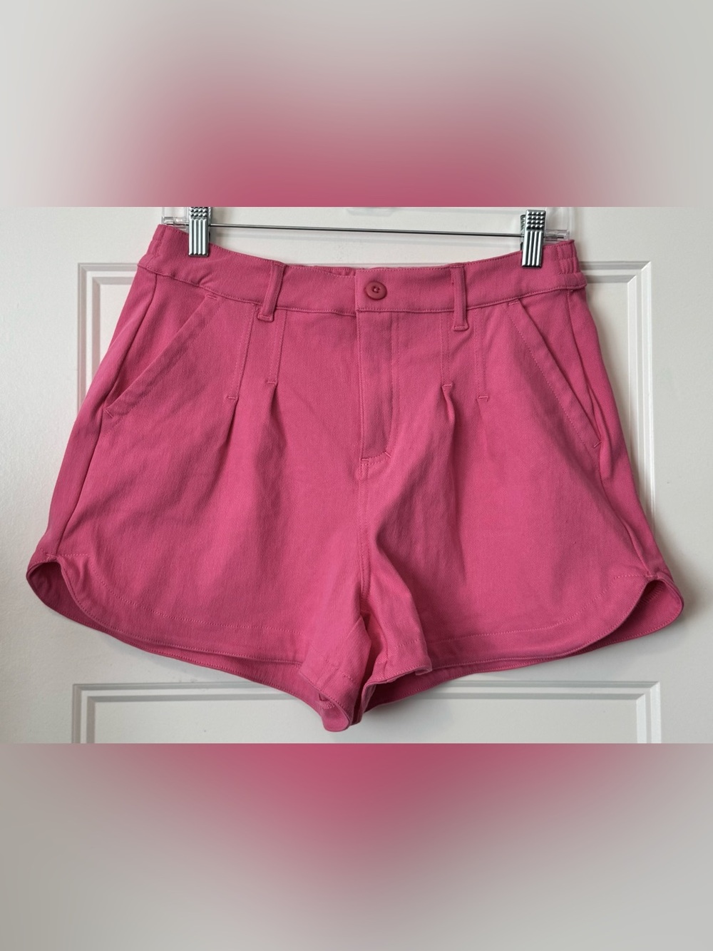 Rae Mode Pink High Rise Dolphin Hem Shorts Medium